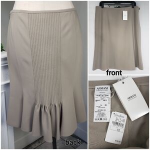 Armani Collezioni Taupe w/ Ruffled Backside - Classic Neutral Academia NEW 10